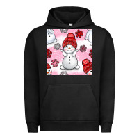 Pigment Black cute snowman and snow flakes seamless pattern bbs Urban Hoodie - BundleAndBundleShop