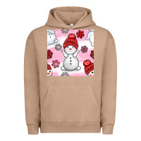 Pigment Burro cute snowman and snow flakes seamless pattern bbs Urban Hoodie - BundleAndBundleShop