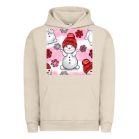 Pigment French Oak cute snowman and snow flakes seamless pattern bbs Urban Hoodie - BundleAndBundleShop