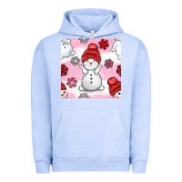 Pigment Grape Ice cute snowman and snow flakes seamless pattern bbs Urban Hoodie - BundleAndBundleShop