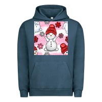 Pigment Midnight Navy cute snowman and snow flakes seamless pattern bbs Urban Hoodie - BundleAndBundleShop