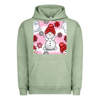 Pigment Oil Green cute snowman and snow flakes seamless pattern bbs Urban Hoodie - BundleAndBundleShop