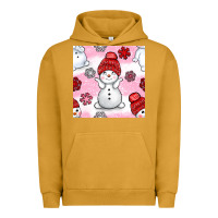 Pigment Peanut Butter cute snowman and snow flakes seamless pattern bbs Urban Hoodie - BundleAndBundleShop