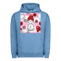 Pigment Pebble Blue cute snowman and snow flakes seamless pattern bbs Urban Hoodie - BundleAndBundleShop