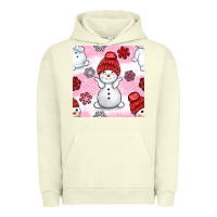 Pigment Pistachio cute snowman and snow flakes seamless pattern bbs Urban Hoodie - BundleAndBundleShop