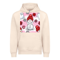 Sandshell cute snowman and snow flakes seamless pattern bbs Urban Hoodie - BundleAndBundleShop