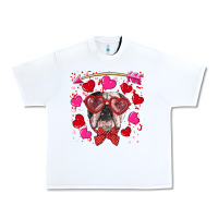 White Valentine's day  english bulldog Urban Heavy Tee - RanaPortraitStore