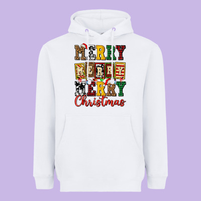 Merry Merry Merry Christmas Ado Heavyweight Hoodie Designed By Adodesignshop