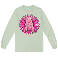 Matcha pink sunflower pig Long Sleeve Tee - RanaPortraitStore