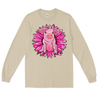 Mushroom pink sunflower pig Long Sleeve Tee - RanaPortraitStore