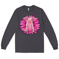 Smoke pink sunflower pig Long Sleeve Tee - RanaPortraitStore
