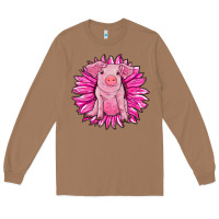 Toasted Coconut pink sunflower pig Long Sleeve Tee - RanaPortraitStore