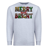 Heather Grey merry and bright Premium Sweatshirt - AdoDesignShop