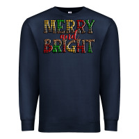 Navy merry and bright Premium Sweatshirt - AdoDesignShop