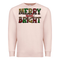 Pale Pink merry and bright Premium Sweatshirt - AdoDesignShop