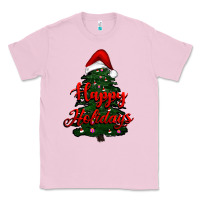 Bubblegum Pink happy holidays christmas tree Classic Tee - RanaPortraitStore