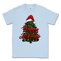 Dusty Blue happy holidays christmas tree Classic Tee - RanaPortraitStore