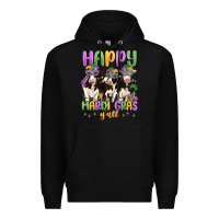 Black happy mardi gras y'all Premium Hoodie - MaliasSmallBusiness