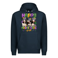 Navy happy mardi gras y'all Premium Hoodie - MaliasSmallBusiness