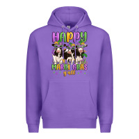 Purple happy mardi gras y'all Premium Hoodie - MaliasSmallBusiness