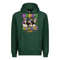 Sports Green happy mardi gras y'all Premium Hoodie - MaliasSmallBusiness