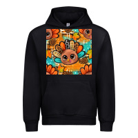 Black thanksgiving turkey and cone with tartan seamless pattern bbs Urban Hoodie - BundleAndBundleShop