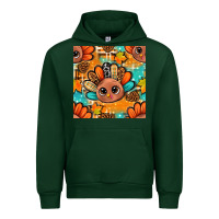 Forest Green thanksgiving turkey and cone with tartan seamless pattern bbs Urban Hoodie - BundleAndBundleShop