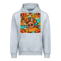 Heather Grey thanksgiving turkey and cone with tartan seamless pattern bbs Urban Hoodie - BundleAndBundleShop