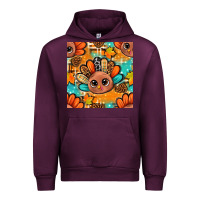 Mauve Wine thanksgiving turkey and cone with tartan seamless pattern bbs Urban Hoodie - BundleAndBundleShop