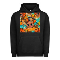 Pigment Black thanksgiving turkey and cone with tartan seamless pattern bbs Urban Hoodie - BundleAndBundleShop