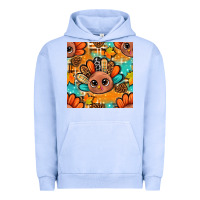 Pigment Grape Ice thanksgiving turkey and cone with tartan seamless pattern bbs Urban Hoodie - BundleAndBundleShop