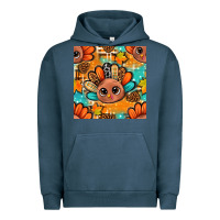 Pigment Midnight Navy thanksgiving turkey and cone with tartan seamless pattern bbs Urban Hoodie - BundleAndBundleShop