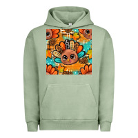 Pigment Oil Green thanksgiving turkey and cone with tartan seamless pattern bbs Urban Hoodie - BundleAndBundleShop