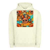 Pigment Pistachio thanksgiving turkey and cone with tartan seamless pattern bbs Urban Hoodie - BundleAndBundleShop