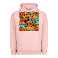 Pigment Salmon thanksgiving turkey and cone with tartan seamless pattern bbs Urban Hoodie - BundleAndBundleShop