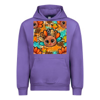 Tulip thanksgiving turkey and cone with tartan seamless pattern bbs Urban Hoodie - BundleAndBundleShop