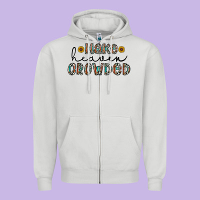 Make Heaven Crowded Zipper Hoodie Designed By Cowhidedigitalart