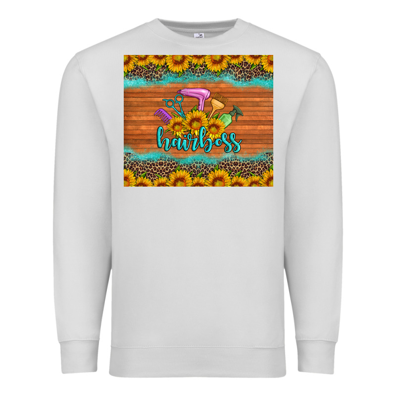 Hairboss 200z Skinny Sunflowers Leopard Hairdresser Premium Sweatshirt by Artiststas | Teevron