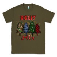 Army Green holly jolly Christmas trees Classic Tee - RanaPortraitStore