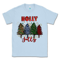 Dusty Blue holly jolly Christmas trees Classic Tee - RanaPortraitStore