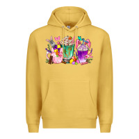 Antique Gold Easter coffee cups with Bunny Premium Hoodie - NancyCooperArtShop