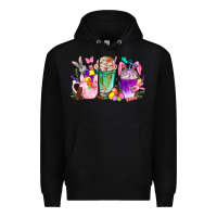 Black Easter coffee cups with Bunny Premium Hoodie - NancyCooperArtShop