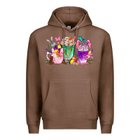 Chestnut Easter coffee cups with Bunny Premium Hoodie - NancyCooperArtShop
