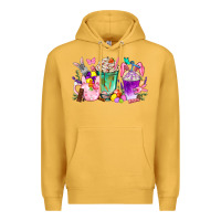 Mustard Easter coffee cups with Bunny Premium Hoodie - NancyCooperArtShop