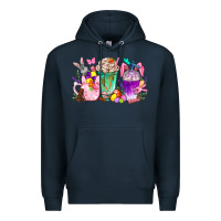 Navy Easter coffee cups with Bunny Premium Hoodie - NancyCooperArtShop