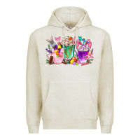 Oatmeal Heather Easter coffee cups with Bunny Premium Hoodie - NancyCooperArtShop