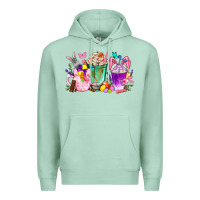 Seafoam Easter coffee cups with Bunny Premium Hoodie - NancyCooperArtShop