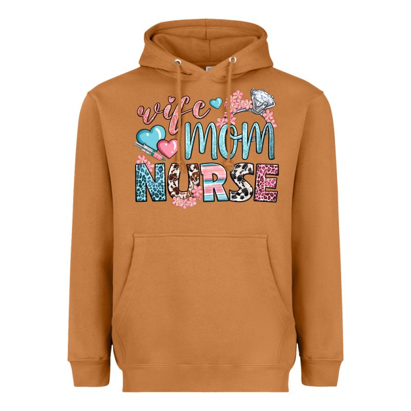 Wife Mom Nurse Heavyweight Hoodie by BundleAndBundleShop | Teevron