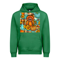 Emerald thanksgiving turkey with tartan seamless pattern bbs Urban Hoodie - BundleAndBundleShop