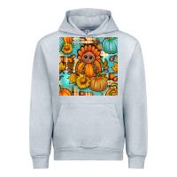 Heather Grey thanksgiving turkey with tartan seamless pattern bbs Urban Hoodie - BundleAndBundleShop